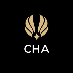 Fototapeta premium CHA creative minimalist letter logo.