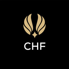 Obraz premium CHF creative minimalist letter logo.