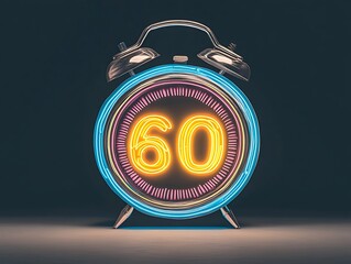 Neon Clock: 60 Seconds Countdown. (1)