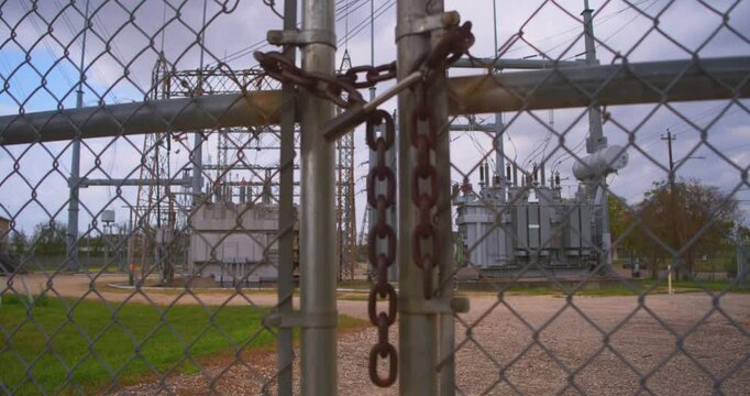 High Voltage Power Grid Secured by Chained Fence
