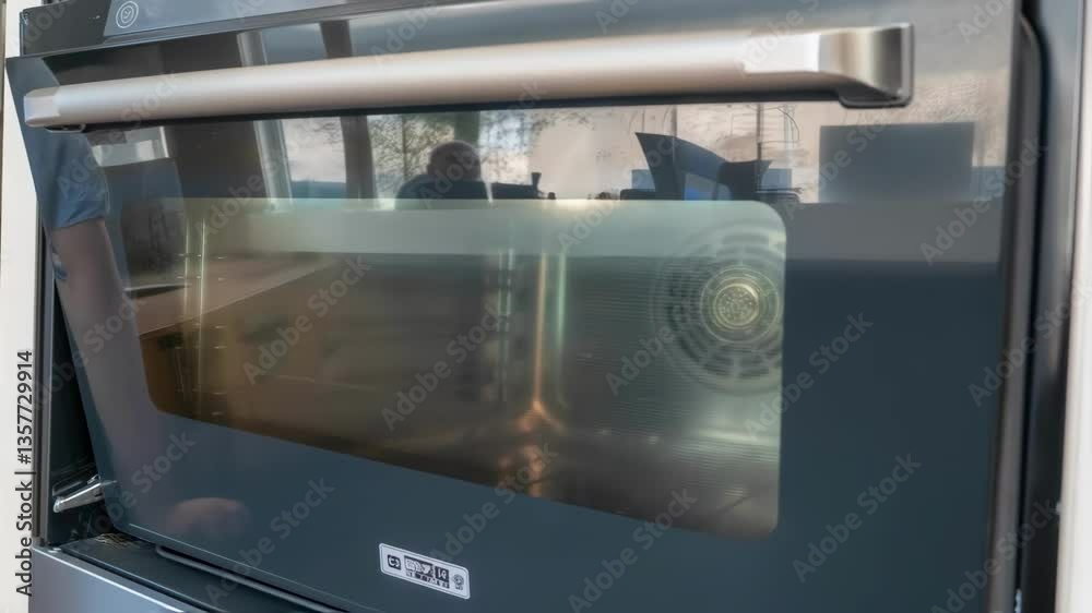 Aufkleber Closeup details of the ovens inner chamber highlighting the hightemperature insulation materials and specialized heating elements designed for efficient thermal performance.