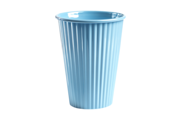 Light Blue Plastic Cup Isolated on White and Transparent Background PNG Image.