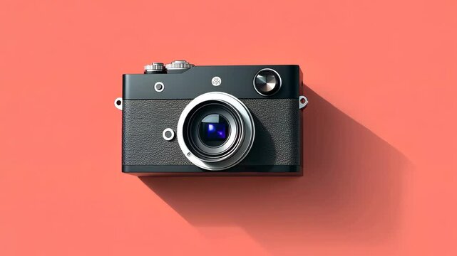 Vintage Camera on Pastel Background Showcasing Creative Design Generative AI