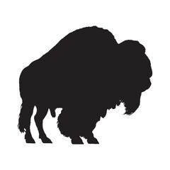 Bison Silhouette Vector - Traditional American Buffalo Artwork for Nature Themes - Bison Vector - Bison Icon - Bison Illustration

