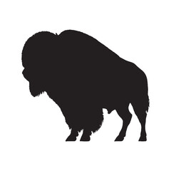 Bison Silhouette Vector - American Plains Bison Symbol for Vintage Logos - Bison Vector - Bison Icon - Bison Illustration

