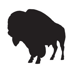 Bison Silhouette Vector - Iconic Prairie Animal Artwork for Rustic Themes - Bison Vector - Bison Icon - Bison Illustration

