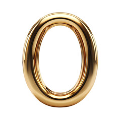 Golden Horseshoe Ring Isolated on Transparent Background