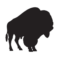 Bison Silhouette Vector - Elegant Black and White Buffalo Outline for Digital Art - Bison Vector - Bison Icon - Bison Illustration

