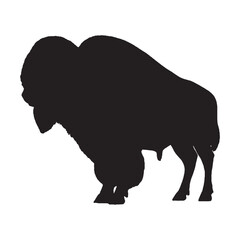 Bison Silhouette Vector - Strong and Fearless Prairie Beast Graphic for Designers - Bison Vector - Bison Icon - Bison Illustration

