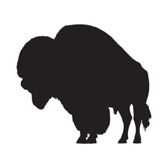 Bison Silhouette Vector - High-Quality Buffalo Illustration for Digital and Print Use - Bison Vector - Bison Icon - Bison Illustration

