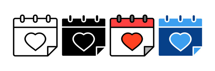 Valentine'S Day Icon Set Multiple Style Collection