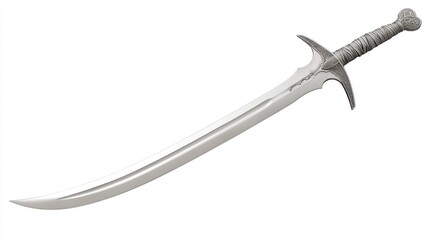 Isolated fantasy sword, weapon, white background, no action