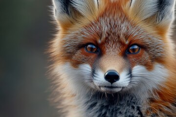 赤いキツネがカメラに向かって微笑んでいる瞬間