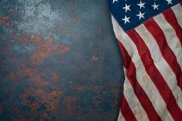 Obraz premium Patriotic American flag with grunge texture background