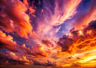 Obraz premium Rosy Sunset Sky: Peaceful Evening with Copy Space for Text