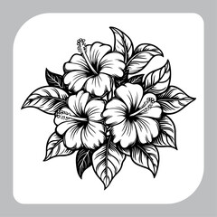 Tropical Bloom Artistic Sketch