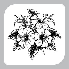 Tropical Bloom Artistic Sketch