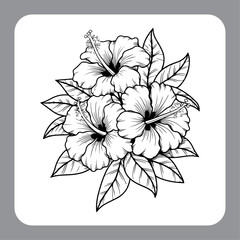Decorative Floral Line Drawing