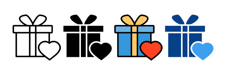 Gift Box Icon Set Multiple Style Collection