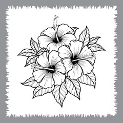 Detailed Tropical Flower Sketch