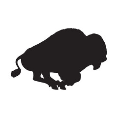 Running Bison Silhouette Vector - Western Ranch Theme Artwork - Bison Vector - Bison Icon - Bison Illustration

