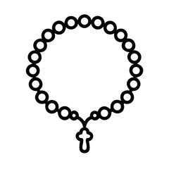 Obraz premium Rosary beads symbolizing faith and spirituality on a plain background 