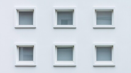 Fototapeta premium Flat minimalist faade with no windows emphasizing simplicity and uniformity on a white background