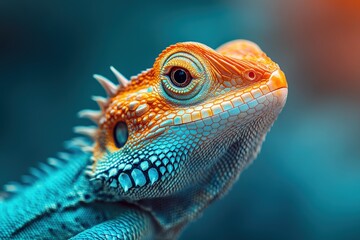 Fototapeta premium オーストラリアのリザードが美しい色合いでカメラを見つめる瞬間