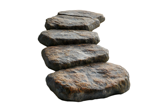 A stepping stone Isolated on White and Transparent Background PNG Image.