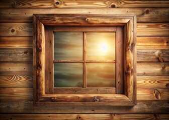 Rustic Wooden Window Frame with Copy Space - Design Inspiration