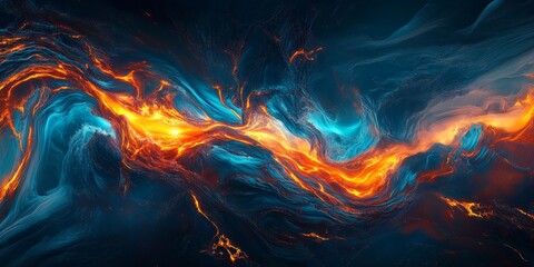 Fototapeta premium Abstract Lava Flow Art - Vibrant Colors