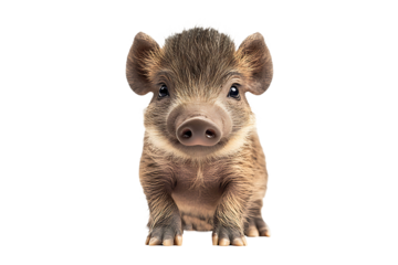 Baby warthog Isolated on White and Transparent Background PNG Image.