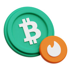 bitcoin cash crypto 3d icon isolated on the transparent background