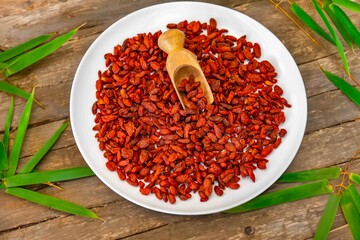 The goji berry, also known as wolfberry pinyin, is the sweet fruit of Lycium barbarum or Lycium chinense, two closely related species of thornbush in the nightshade family, Solanaceae.
