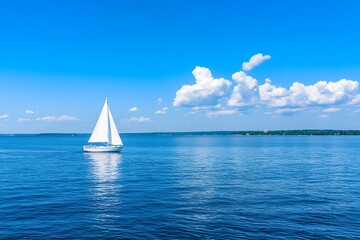 Obraz premium Serene sailing adventure on the open sea
