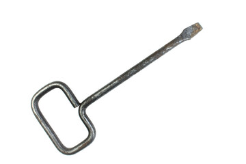 screwdrivers on white background. Tools. Top view.