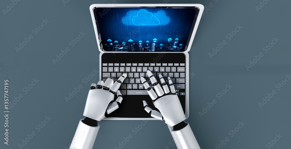 Poster cloud computing software for modish remote work and personal data storage