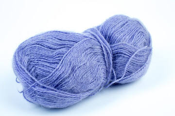 Knitting yarn isolated on a white background.