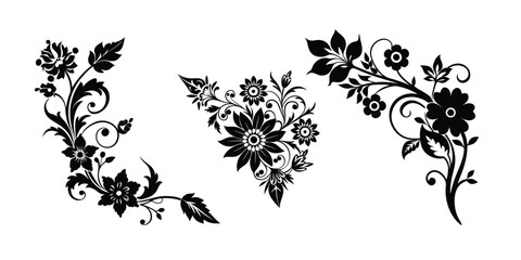 black and white flowers