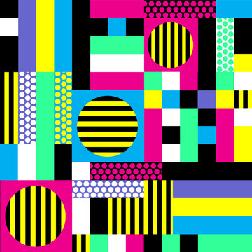 Patterned Neon Geometric Art