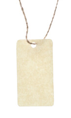 Blank tag with string isolated on white