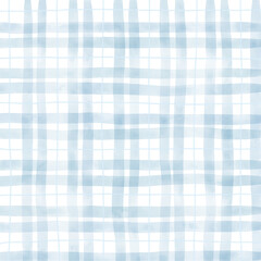 Light Blue Plaid Gingham Hand Drawn Background Pattern Overlay