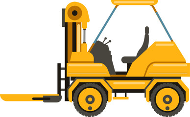 Powerful yellow forklift truck efficiently lifting pallets, ensuring smooth operations in warehouse logistics and goods distribution, enhancing productivity in industrial cargo management