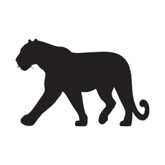 Crouching Leopard Silhouette - Hunting Animal Vector - Leopard Vector - Leopard Icon - Leopard Illustration

