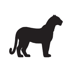 Leopard Silhouette Vector - Wild Animal Clipart - Leopard Vector - Leopard Icon - Leopard Illustration

