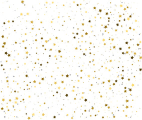 Floating Gold and Silver Stars On White for Holiday Design Concepts