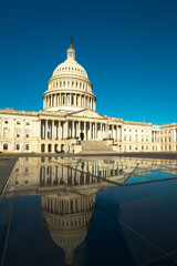 Fototapeta premium The Capitol symbol of democratic. Independence Day. The United States Capitol governance. Congress in Washington, DC. American democracy. The Capitol historic building. Capitol on skyline.