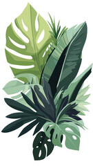 Minimalist Exotic Jungle Leaves Vector Art for Nature-Inspired Designs and Decor