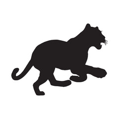 Wild Cheetah Running Silhouette - Speed Illustration Vector - Running Leopard Icon - Running Leopard Illustration

