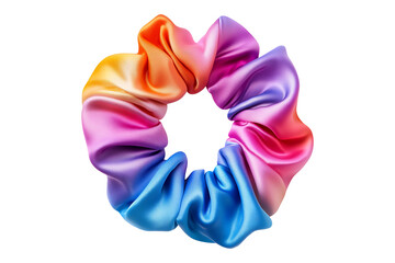 Colorful hair scrunchie Isolated on White and Transparent Background PNG Image.